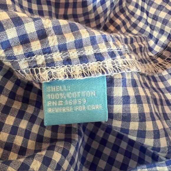 J.McLaughlin Blue Gingham Check Cotton Button Down Shirt Women’s Medium - Picture 6 of 6
